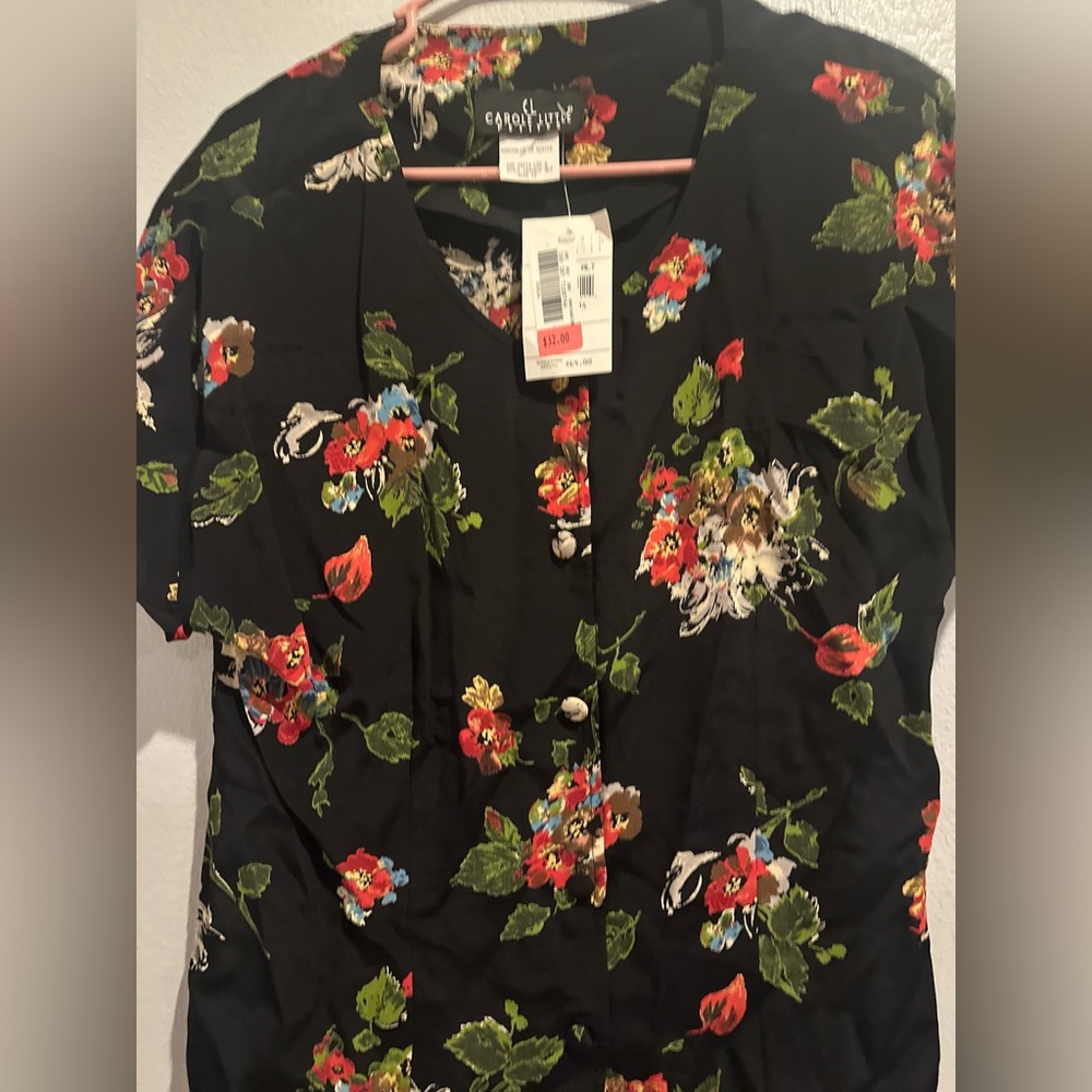 Vintage floral button down blouse
